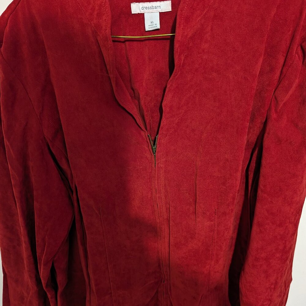 Wine  Faux Suede Jacket